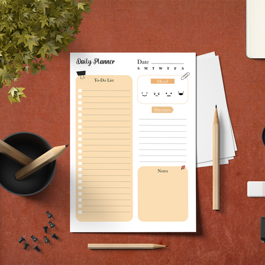 Printable Daily Planner, Front Side