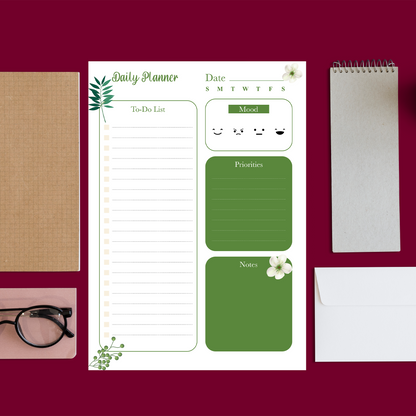 Printable Planner Inserts A5 Daily Page, Front Side