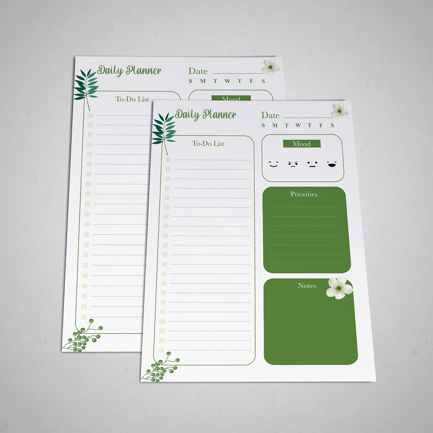 Printable Planner Inserts A5 Daily Page, 2 Pages of Planner Inserts